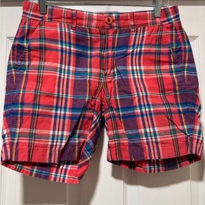 J.CREW | Women's red plaid madras shorts size 4